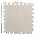 30 piezas, alfombra de felpa entrelazada, 29.97x29.97 cm, tapete para dormitorio tamaño completo, tatami cortable, uso doméstico duradero, material de poliéster y EVA, lavado a mano solamente, forma cuadrada