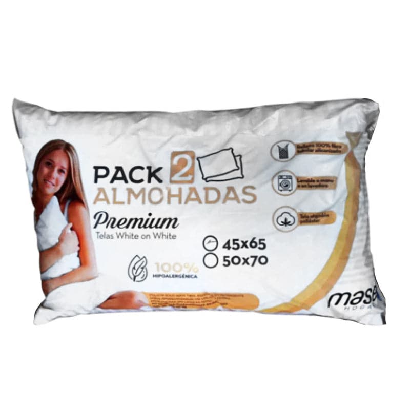 Pack 2 Almohadas Premium 50 x 70 Masel Hogar 00P2A