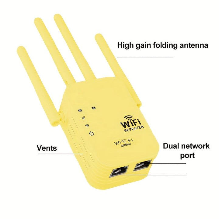 Extensor de WiFi OEKE-1200Mbps - Repetidor/Enrutador inalámbrico, Cobertura de hasta 10,000 pies cuadrados, Antiinterferencias, Ideal para noches de juegos en familia y celebraciones al aire libre - Enchufe estadounidense, Regalo perfecto para cumpleaños