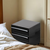 Armario de Almacenamiento con Ruedas de 3 Niveles – Organizador Móvil de Cajones Negro para Dormitorio, Sala de Estar o Oficina – Diseño Compacto con Acabado Brillante Suave