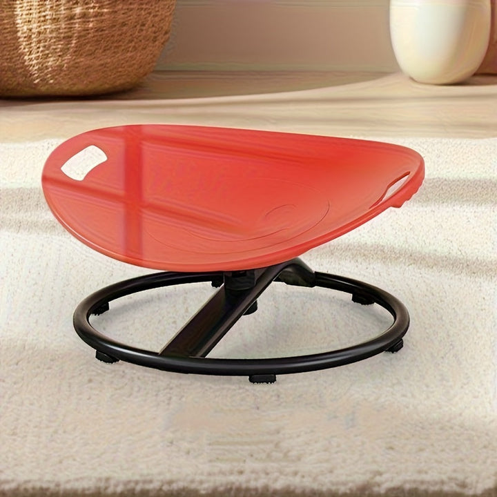 1 silla giratoria de sensaciones para jóvenes - Asiento redondo azul y gris con base metálica antideslizante, mejora la coordinación física, ideal para niños, no requiere electricidad, construcción metálica y plástica.