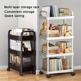 1pieza Carro de almacenamiento rodante - Organizador de varios niveles con ruedas para salón, dormitorio, dormitorio o baño - Plástico duradero, movilidad fácil, diseño ahorrador de espacio, carrito de almacenamiento móvil | Estantería de almacenamiento