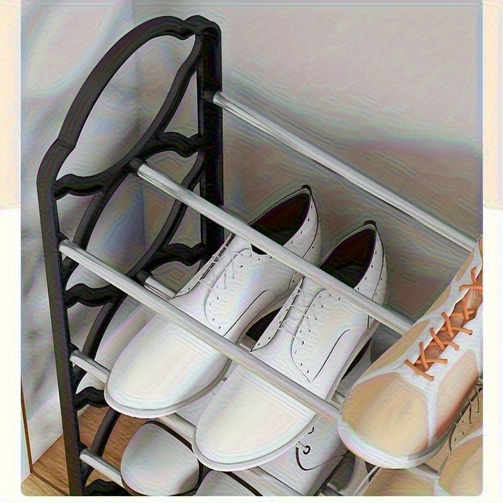 Estante de zapatos de acero inoxidable de 5 niveles - Ahorra espacio, fácil montaje, organizador de zapatos de metal resistente para entrada, armario, almacenamiento en casa - Alberga todos los zapatos, organizador de almacenamiento de zapatos, unidad de