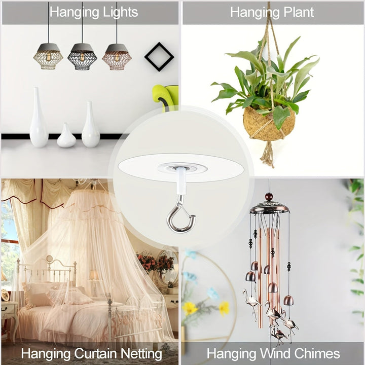 2 piezas/4 piezas/6 piezas/12 piezas, gancho de techo adhesivo no poroso, utilizado para colgar lámparas, plantas verdes y otros adornos, colgantes navideños, ganchos de Navidad, etc.