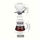 Juego de 2 filtros de café de vidrio artesanales, con jarra resistente al calor y mango cómodo, diseño con patrones para café de calidad de barista, ideal para Navidad, Día del Padre y Día de la Madre