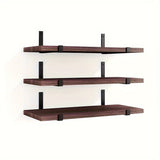 Estantes flotantes de madera clásicos, almacenamiento ajustable para colgar en pared, fácil instalación, ideal para cocina, sala y dormitorio
