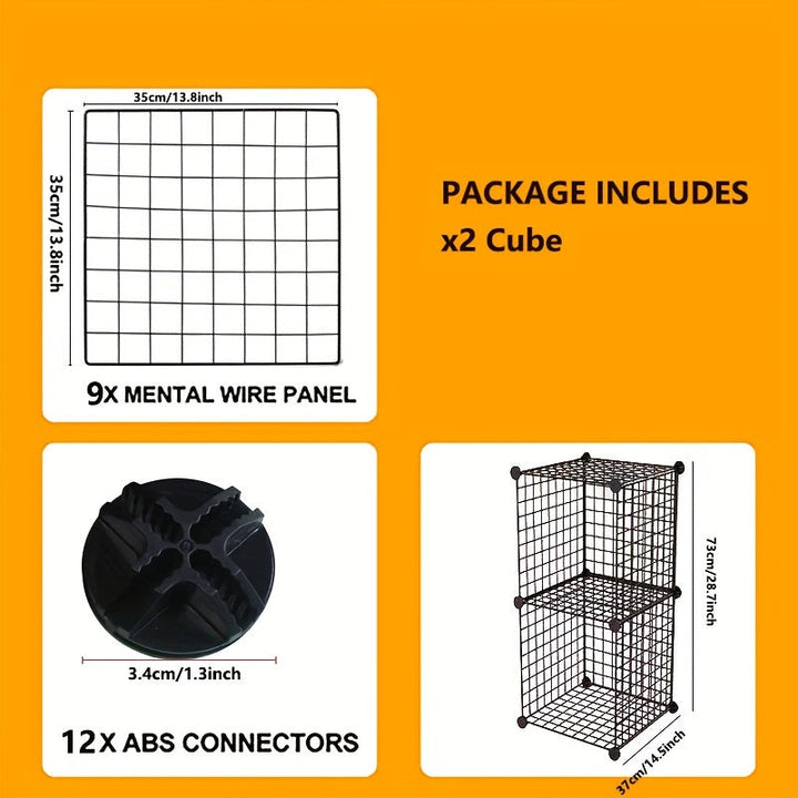 1pc Estante de Almacenamiento de Malla Metálica Moderno - Organizador Apilable DIY para Libros, Plantas y Más - Diseño Abierto Elegante para Decoración de Hogar, Oficina, Cocina, Baño