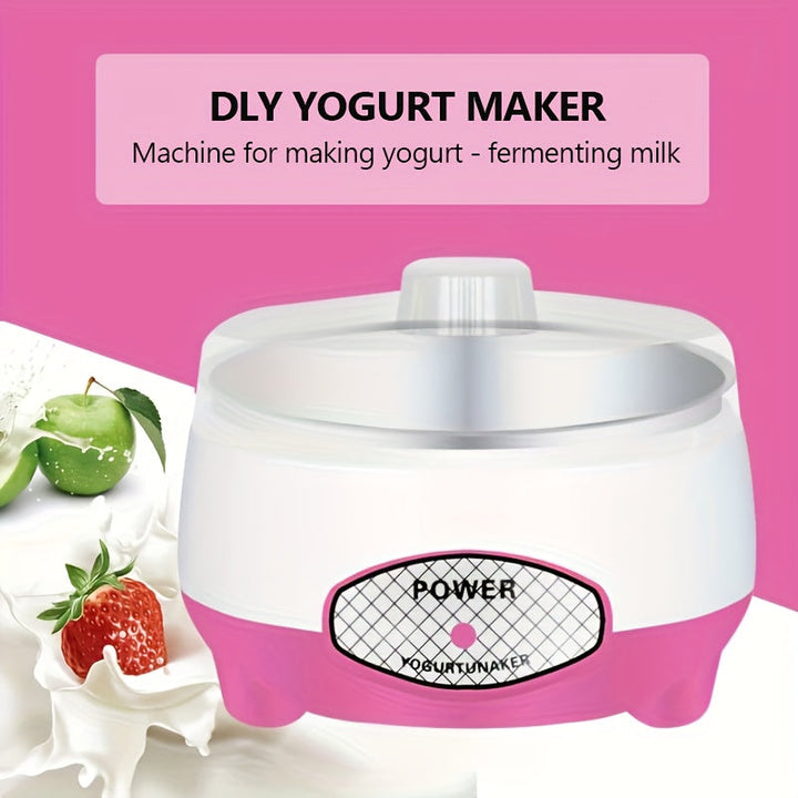 Fabricante de yogur compacto DLY con olla interior de acero inoxidable - Sin batería, enchufe estándar de EE. UU., Ideal para yogur casero y natto, 110V, capacidad de 1,5L, máquina para hacer yogur | Electrodoméstico compacto de cocina | Olla de acero in