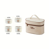 Juego de 5/4/3 Recipientes para Alimentos de Acero Inoxidable con Tapas, Bolsa para Almuerzo, Contenedores Bento Herméticos, Set de Loncheras para Cocina y Viaje, Regreso a Clases