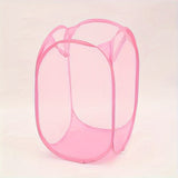 Canasta plegable para ropa sucia, 1 unidad, resistente, malla de nylon transpirable, estilo clásico, con asas, solución de almacenamiento versátil, para lavandería