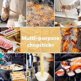 2 Piezas, Palillos Largos De Madera Para Cocinar, Palillos De Madera Reutilizables, Utilizados Para Freír Fideos, Platos De Cocina Súper Largos