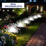 6 piezas/4 piezas - 360/240 luces solares LED para jardín, con 8 modos de iluminación, luces de cuerda para exteriores, luces decorativas solares DIY, adecuadas para centros comerciales, calles, patios, caminos, césped, fiestas y decoraciones de bodas (m