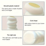 1pc Jarrón Moderno en Espiral, Jarrón de Plástico Blanco Cilíndrico para Flores, Estilo Nórdico Contemporáneo, para Decoración del Hogar y Oficina, Sala de Estar, Dormitorio, Cocina, Decoración del Hogar con Jarrones