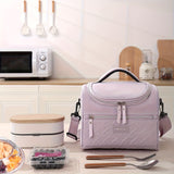 1 caja de almuerzo aislada CJORWYN para mujeres y hombres - Bolsa refrigerante de gran capacidad con correa de hombro ajustable, poliéster duradero, sin contacto con alimentos, ideal para oficina, escuela, picnic, camping, viajes, caja de almuerzo aislada