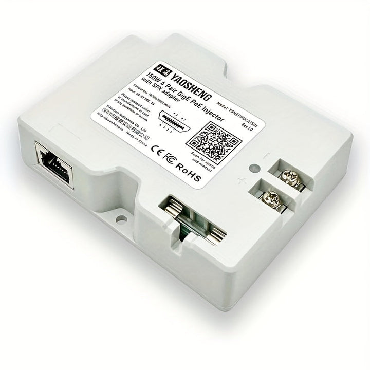 YAOSHENG Inyector PoE 150W 2-en-1 + Adaptador de Cable SPX para Uso Residencial Exterior para Starlink Gen2