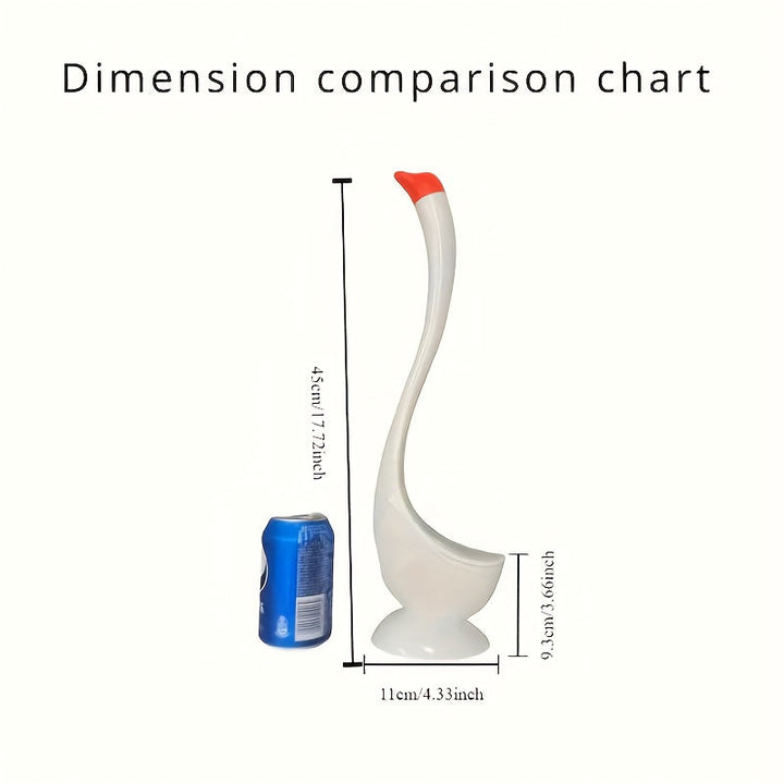Un conjunto de cepillo de inodoro y soporte con diseño de dos colores, hecho de plástico, diseñado para una limpieza efectiva del baño con cerdas de 360°, adecuado para uso en casa, oficina y hoteles.