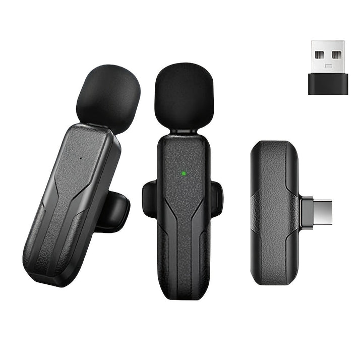 Micrófono inalámbrico con clip con batería recargable USB-C, grabación y transmisión de un solo toque, micrófono inalámbrico para teléfono/laptop, micrófono corporal | Audio sin manos para grabación de video, transmisión en vivo, entrevistas, vlogging