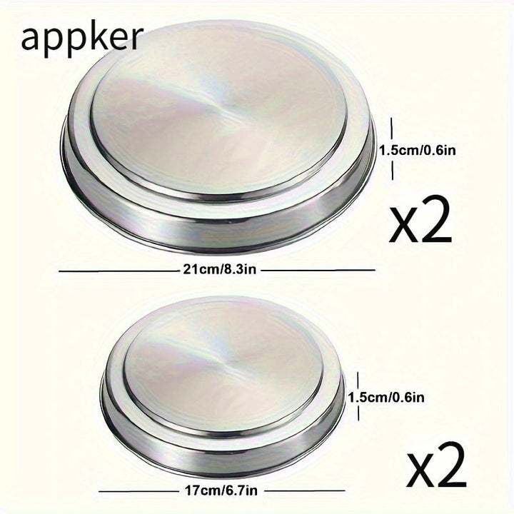appker, 4 Piezas, Cubiertas De Cocina De Inducción De Acero Inoxidable, Protectores Duraderos Para Estufas De Cocina, Accesorios Para Utensilios De Cocina Para El Hogar, Diseño Creativo