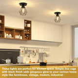 2pcs-Luz de Techo Media Incrustada, Luz de Techo de Pasillo Negra, Araña de Metal Estilo Granja, Luz de Techo Moderna para Cocina, Porche y Dormitorio