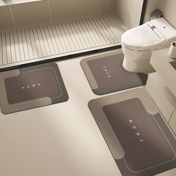 Conjunto de 3 Piezas de Accesorios de Baño: Alfombrillas de Baño Ultra Absorbentes - Antideslizantes, Secado Rápido, Fácil Limpieza - Perfectas para la Entrada, la Ducha y la Lavandería