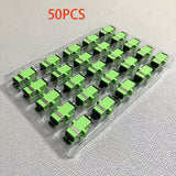 Adaptador de Acoplamiento de Fibra Óptica Verde SC-SC con Brida - Conector de Extensión de Cable Patch Modo Único y Multimodo, Baja Pérdida de Inserción, Buena Repetibilidad, Estabilidad Intercambiable, Diseño Compacto para un Fácil Manejo