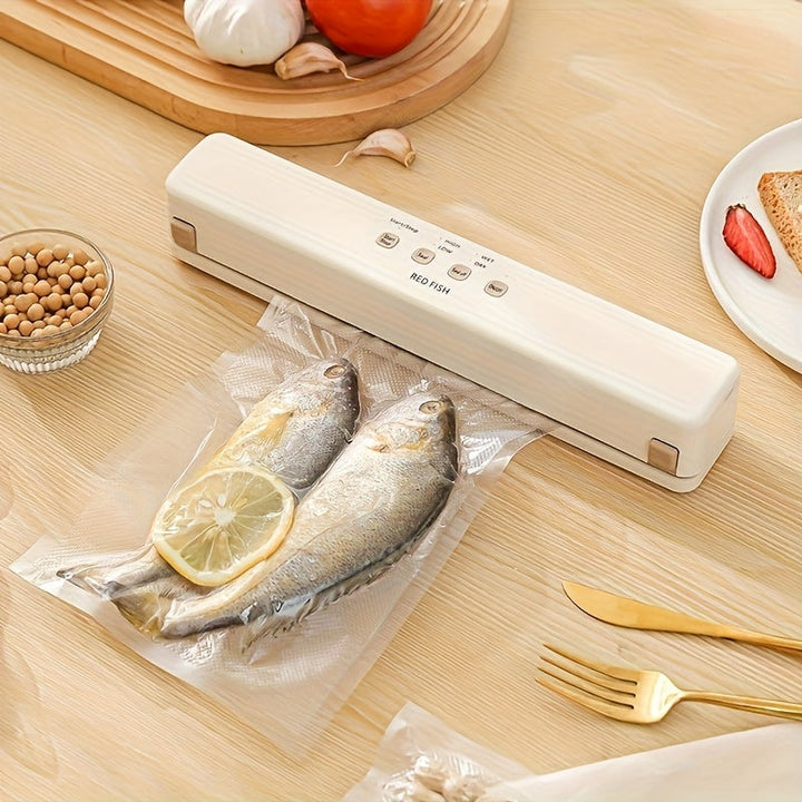Maquina de sellado al vacío inalámbrica, recargable por USB y multifuncional, máquina pequeña para el hogar para conservación de alimentos en la cocina, máquina de sellado automática completa y conveniente