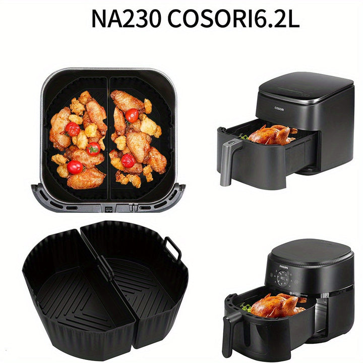 2 piezas de Tapetes de Silicona para Freidora de Aire, Compatibles con Bandejas de Silicona para Freidora N200, Moldes de Horneado Reutilizables, Accesorios para Freidora de Aire, Ideales para Fiestas