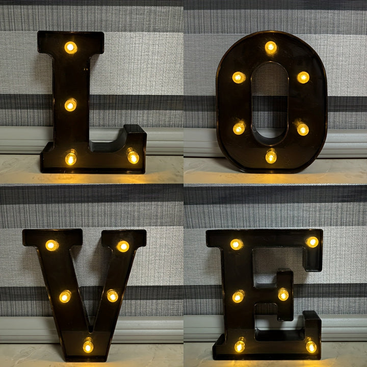 1pc Luz LED de Alfabeto de 16cm - Letra PVC Moderna con Brillo Blanco Cálido, Iluminación Ascendente para Bodas, Cumpleaños, Fiestas Navideñas, Decoración Interior/Exterior (Pilas No Incluidas), Luces de Batería para Habitaciones, Diseño Elegante, Contro