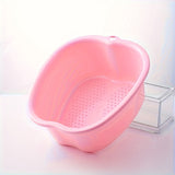 Baño de pies con función de masaje reforzada, baño de pies en forma de manzana, cubo de baño de pies para relajación, adecuado para spa en casa, puntos de masaje integrados y asa.