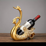 Adorno Creativo de Estante para Vino con Forma de Cisne Europeo, Almacenamiento de Lujo para Bar de Alta Gama, Soporte Decorativo para Botellas de Vino en la Mesa del Comedor
