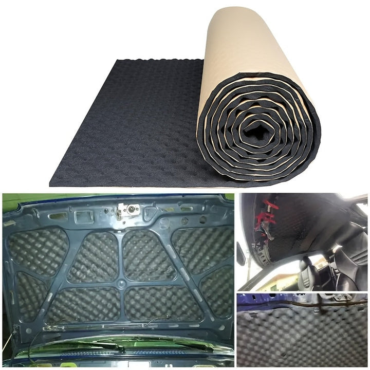 1 Rollo de Panel de Espuma Autoadhesiva de Alta Densidad para Insonorización, 40.13cm x 2.01cm x 101.6cm - Espuma de Caja de Huevos Acústica Negra para Capós de Motores de Coches, Paredes, Techos - Resistente al Calor, Reducción de Ruido, Ideal para Estu