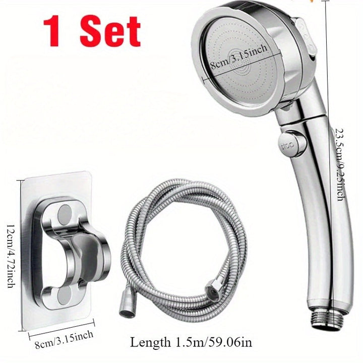 Juego de 3 piezas de Cabezal de Ducha Circular, con Soporte y Manguera, Cabezal de Ducha Multifuncional de Alta Presión con 3 Modos, Rociador Diario para Baño con Soporte y Manguera, Accesorios de Baño