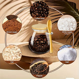 Juego de 3 recipientes de vidrio transparente para bocadillos, con tapa cuchara, herméticos, reutilizables, para cocina y despensa