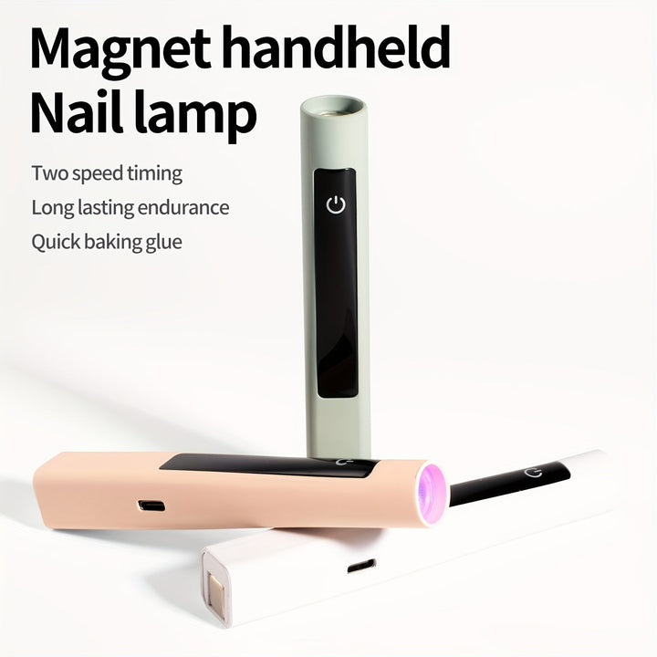 Linterna Inalámbrica para Uñas con Soporte - Secado Rápido, Portátil / Efecto LED, Pantalla LCD, Secador de Uñas USB con Batería de Litio para Manicura/Pedicura en Gel - Para Salón y Hogar - Blanco, Herramienta de Manicura Compacta, Diseño Duradero, Idea