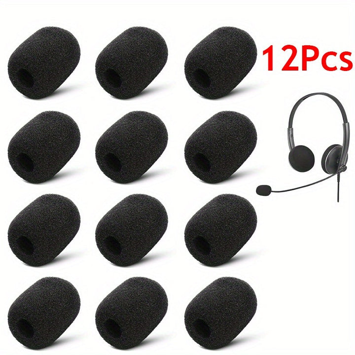 Cubiertas de espuma para micrófono de auriculares, pantalla de viento de espuma para micrófono de solapa, cubierta de espuma miniatura para micrófono de auriculares para reducción de ruido (12pcs/24pcs)