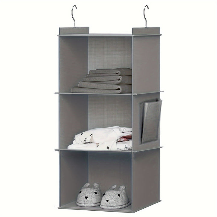 1 bolsa colgante para almacenamiento de chips de bambú con buena capacidad de carga y lavable, no se deforma fácilmente. Bolsa organizadora para ropa, zapatos y artículos diversos del hogar. Bolsillo lateral de gran capacidad, un artículo ideal para el h