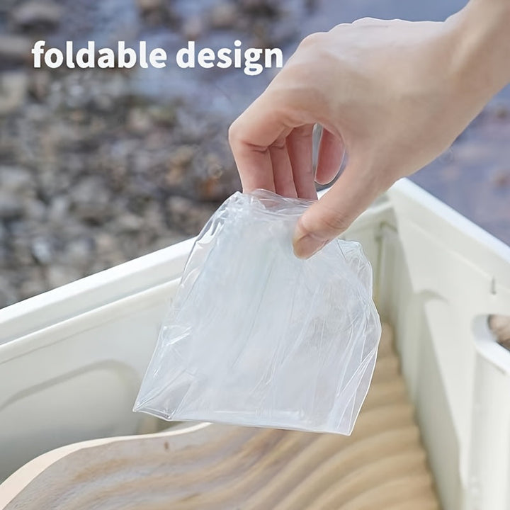 1 cubo de viaje grande con capacidad de 10L, lavabo plegable portátil para camping y hotel, accesorio esencial para viajes