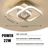 1 Luz de techo LED moderna con patrón geométrico - Iluminación de techo semi-revestida ajustable, adecuada para oficina, café, cocina, pasillo, balcón, escaleras y dormitorio, diseño cerca del techo, acabado metálico, cableado, 110V-240V, iluminación amb