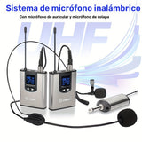 1pc Sistema de micrófono inalámbrico UHF, kit de micrófono de solapa y bodypack recargable con control de volumen, omnidireccional, carga USB, conector de 6,35 mm para karaoke, transmisión, canto - Ideal para aulas, conferencias, transmisiones en vivo, p
