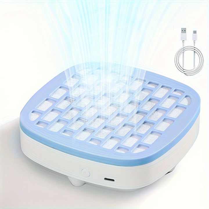 Mini aspiradora de uñas con enchufe USB y filtro - Recogedor de polvo de uñas compacto para uso en escritorio, blanco/azul, operación silenciosa, no necesita batería, perfecto para manicuras de alta calidad en salón, limpiador de polvo de uñas, accesorio