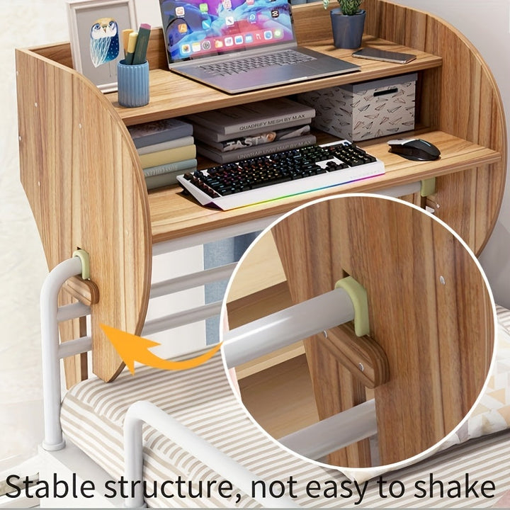 Escritorio Versátil para Portátil con Almacenamiento con Cierre - Mesa de Noche Marrón Contemporánea, Estante Flotante para Camas Bajeras