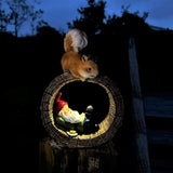 Encantadora Estatua de Jardín de Elfo Ardilla con Energía Solar - Lámpara Decorativa de Resina para Exteriores con Carga Inalámbrica, Batería de 600mAh Incluida