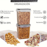 Juego de 24 contenedores herméticos para alimentos, libres de BPA, con tapa, organizadores de despensa, aptos para lavavajillas, incluye etiquetas y marcador, ideal para cereales, arroz, té, frutos secos, suministros de cocina