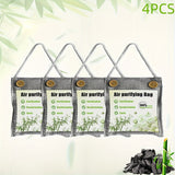 4/6/10 piezas de bolsas de carbón activado de bambú - Adecuadas para colgar armarios, gabinetes de zapatos, casas de mascotas, armarios, sótanos, coches, baños.