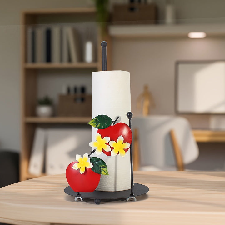 1pc Soporte de papel de toalla de diseño de manzana, dispensador de rollo de cocina de mostrador, estantería de almacenamiento de decoración para el hogar
