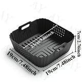 22.86 cm Forros de silicona reutilizables cuadrados para freidora de aire Ninja AF140 AF141 AF180 AF181 para freidora de aire Philips HD9270 Accesorios de horno para cesta de silicona para hornear
