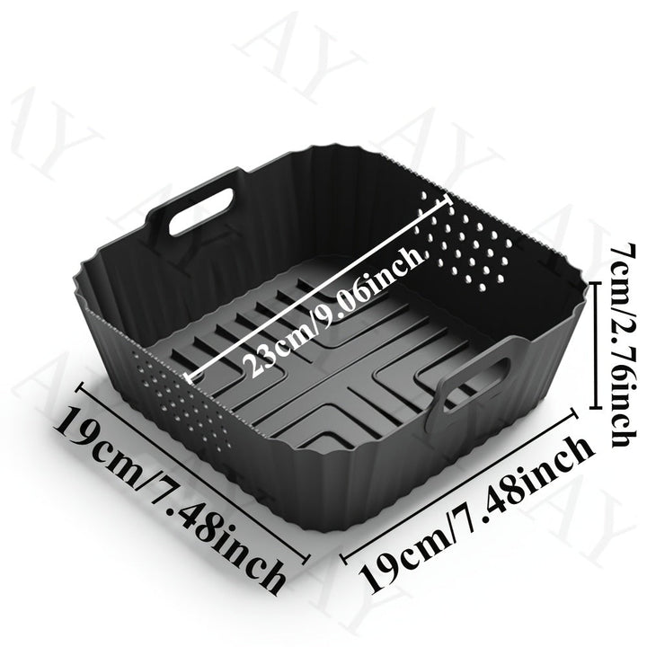 22.86 cm Forros de silicona reutilizables cuadrados para freidora de aire Ninja AF140 AF141 AF180 AF181 para freidora de aire Philips HD9270 Accesorios de horno para cesta de silicona para hornear