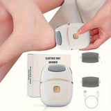 1 pieza de limpiador de pies eléctrico recargable con batería de litio de 400 mAh - Material plástico hipoalergénico, carga USB, herramienta portátil para el cuidado de los pies para diseños gruesos, blancos y dorados, limpiador de pies recargable, acces