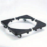 Carrito de electrodomésticos de acero inoxidable con 4 ruedas de bloqueo - Base ajustable, adecuado para mover, resistente a la humedad y a los golpes, diseño de alta calidad, ideal para refrigeradores/máquinas de lavar con ruedas.