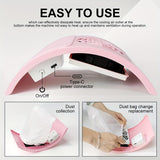 Aspiradora Profesional para Polvo de Uñas - Estación de Manicura USB para Salón y Hogar, Sistema Silencioso de Limpieza con Colector de Polvo para Artistas y Clientes, Sin Batería Necesaria, Diseño Elegante y Compacto, Construcción en Plástico